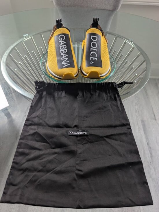 Dolce & Gabbana Other - Dolce & Gabbana Sorrento Sneakers Yellow Knit Fabric EUR size 44 Unisex
